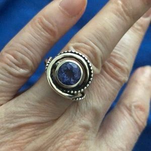 Israeli sterling and purple blue Iolite ring